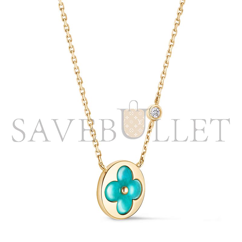 l0vis vvtt0n color blossom bb sun pendant, yellowgold, amazonite and D1am0nd q03793